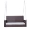 Espresso Wicker Porch Swing 7ft with Hanging Chain and Cushion